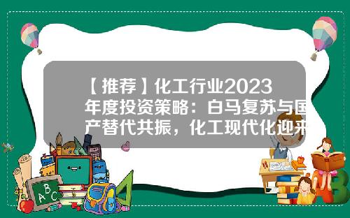 【推荐】化工行业2023年度投资策略：白马复苏与国产替代共振，化工现代化迎来新纪元-东岳罗地亚化工有限公司