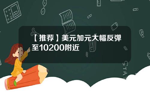 【推荐】美元加元大幅反弹至10200附近