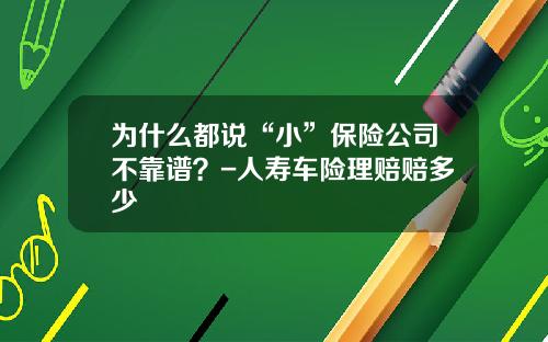 为什么都说“小”保险公司不靠谱？-人寿车险理赔赔多少