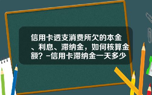 信用卡透支消费所欠的本金、利息、滞纳金，如何核算金额？-信用卡滞纳金一天多少钱