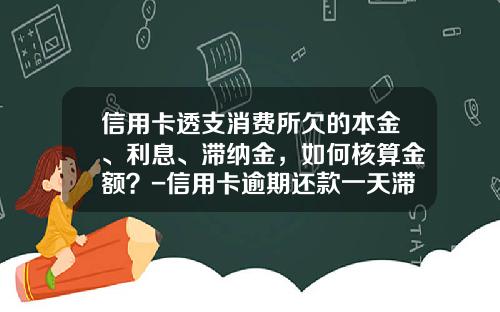 信用卡透支消费所欠的本金、利息、滞纳金，如何核算金额？-信用卡逾期还款一天滞纳金多少