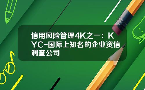信用风险管理4K之一：KYC-国际上知名的企业资信调查公司