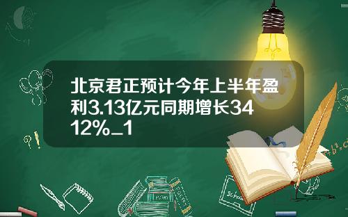 北京君正预计今年上半年盈利3.13亿元同期增长3412%_1