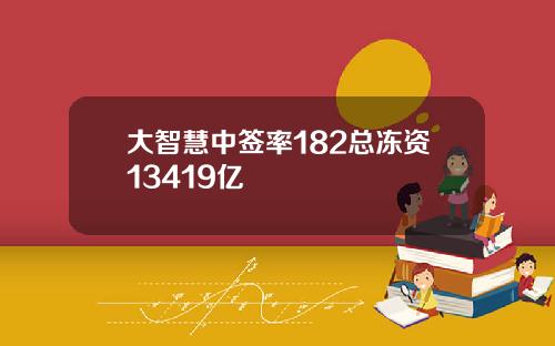 大智慧中签率182总冻资13419亿