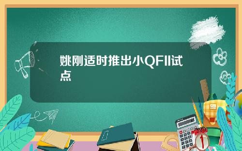 姚刚适时推出小QFII试点