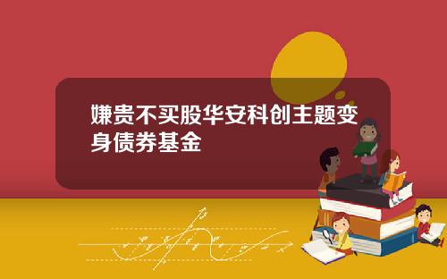 嫌贵不买股华安科创主题变身债券基金