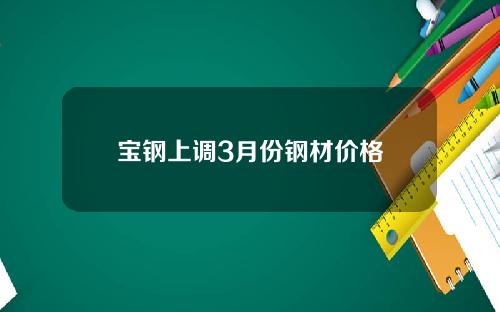 宝钢上调3月份钢材价格
