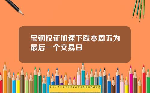 宝钢权证加速下跌本周五为最后一个交易日