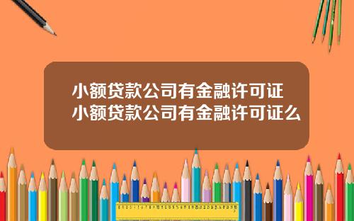 小额贷款公司有金融许可证小额贷款公司有金融许可证么