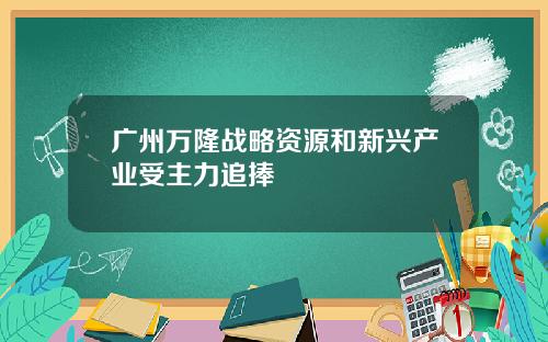 广州万隆战略资源和新兴产业受主力追捧