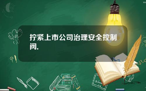 拧紧上市公司治理安全控制阀.