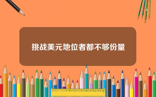 挑战美元地位者都不够份量