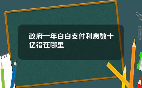 政府一年白白支付利息数十亿错在哪里