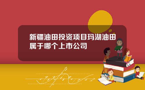 新疆油田投资项目玛湖油田属于哪个上市公司