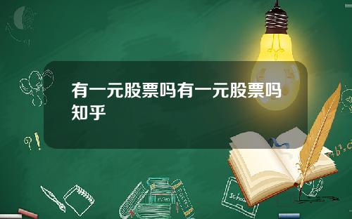 有一元股票吗有一元股票吗知乎