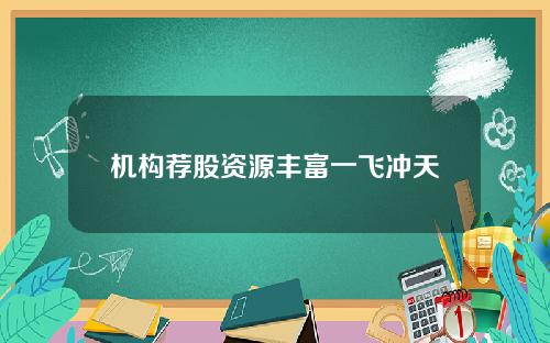 机构荐股资源丰富一飞冲天