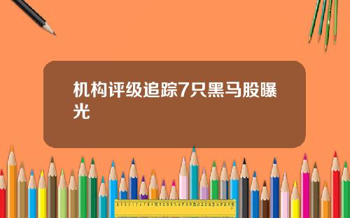 机构评级追踪7只黑马股曝光