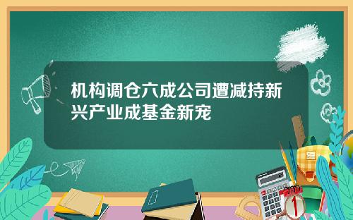 机构调仓六成公司遭减持新兴产业成基金新宠
