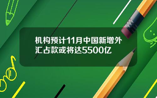 机构预计11月中国新增外汇占款或将达5500亿