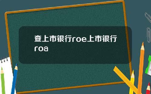 查上市银行roe上市银行roa