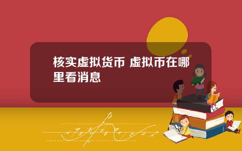 核实虚拟货币 虚拟币在哪里看消息