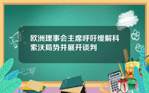 欧洲理事会主席呼吁缓解科索沃局势并展开谈判