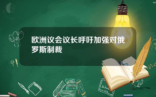 欧洲议会议长呼吁加强对俄罗斯制裁