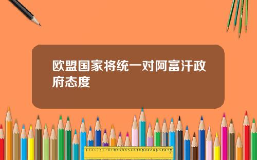 欧盟国家将统一对阿富汗政府态度