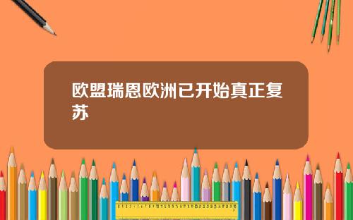 欧盟瑞恩欧洲已开始真正复苏