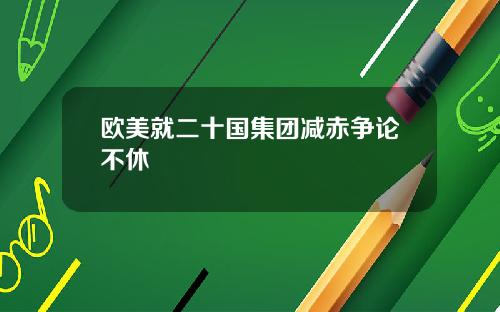 欧美就二十国集团减赤争论不休