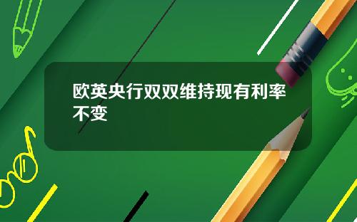 欧英央行双双维持现有利率不变