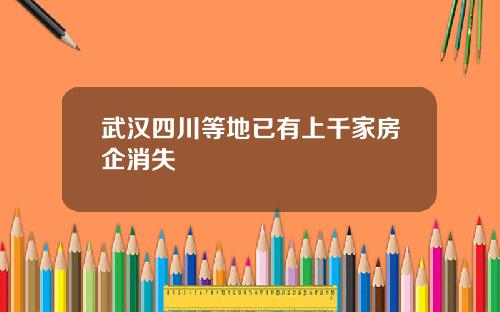 武汉四川等地已有上千家房企消失