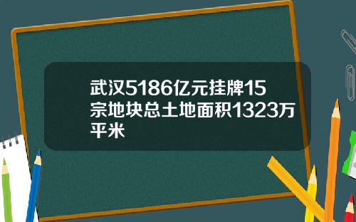 武汉5186亿元挂牌15宗地块总土地面积1323万平米