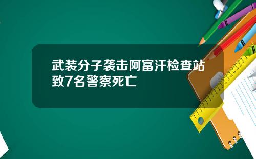武装分子袭击阿富汗检查站致7名警察死亡