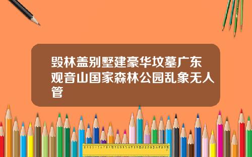 毁林盖别墅建豪华坟墓广东观音山国家森林公园乱象无人管