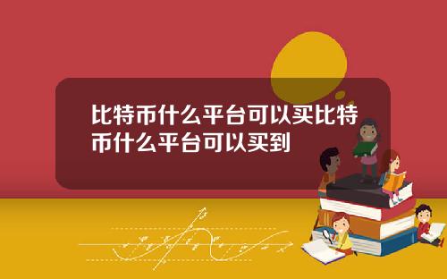 比特币什么平台可以买比特币什么平台可以买到