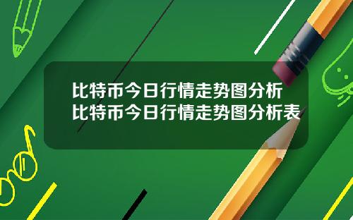 比特币今日行情走势图分析比特币今日行情走势图分析表