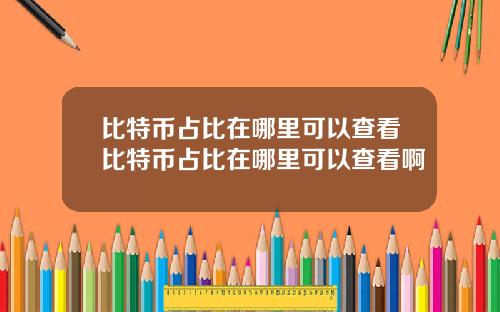 比特币占比在哪里可以查看比特币占比在哪里可以查看啊