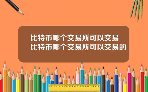 比特币哪个交易所可以交易比特币哪个交易所可以交易的