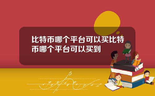比特币哪个平台可以买比特币哪个平台可以买到