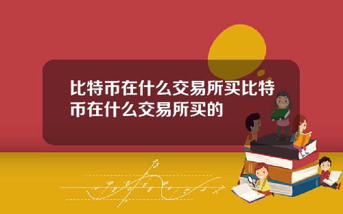 比特币在什么交易所买比特币在什么交易所买的