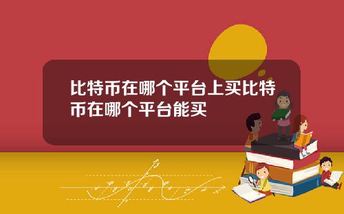 比特币在哪个平台上买比特币在哪个平台能买