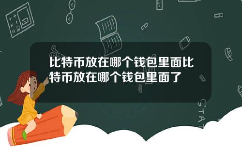 比特币放在哪个钱包里面比特币放在哪个钱包里面了