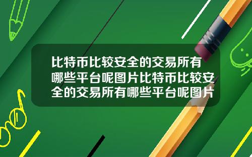 比特币比较安全的交易所有哪些平台呢图片比特币比较安全的交易所有哪些平台呢图片大全