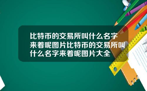 比特币的交易所叫什么名字来着呢图片比特币的交易所叫什么名字来着呢图片大全