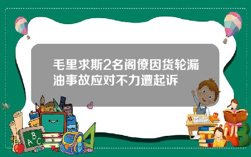 毛里求斯2名阁僚因货轮漏油事故应对不力遭起诉