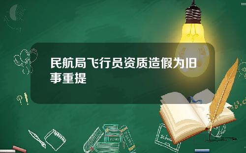 民航局飞行员资质造假为旧事重提