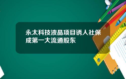 永太科技液晶项目诱人社保成第一大流通股东