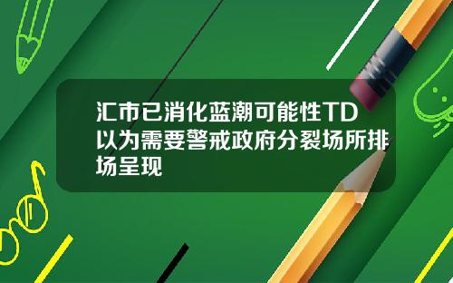 汇市已消化蓝潮可能性TD以为需要警戒政府分裂场所排场呈现