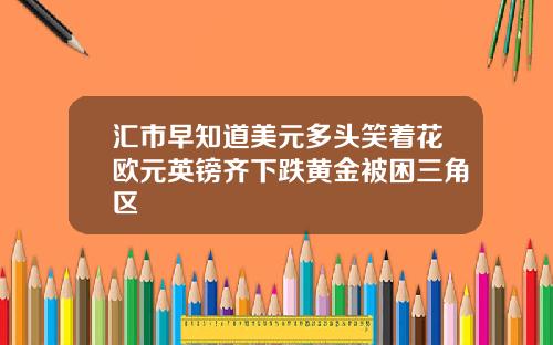 汇市早知道美元多头笑着花欧元英镑齐下跌黄金被困三角区